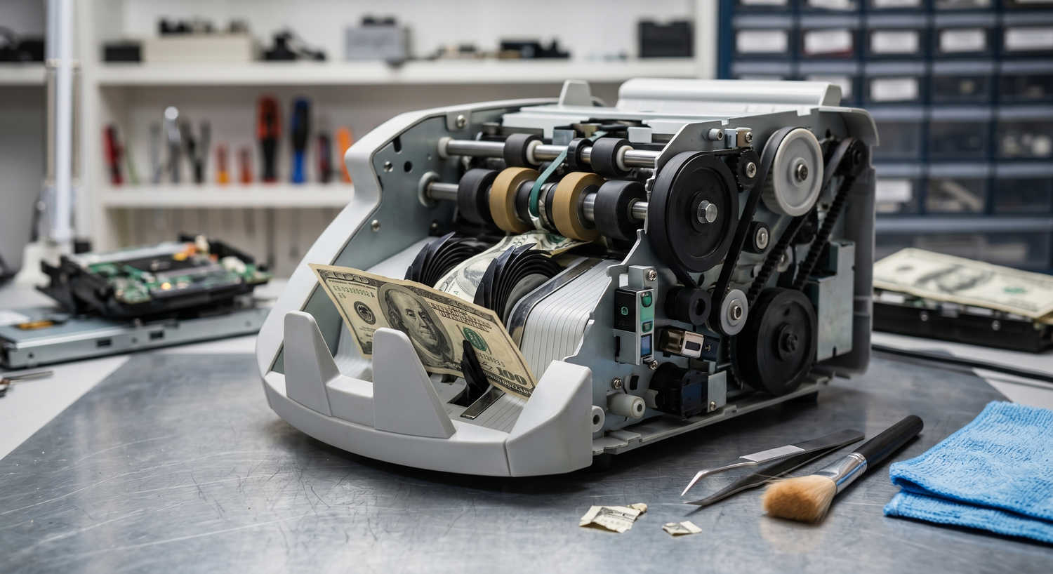 Money counter internal mechanism repair