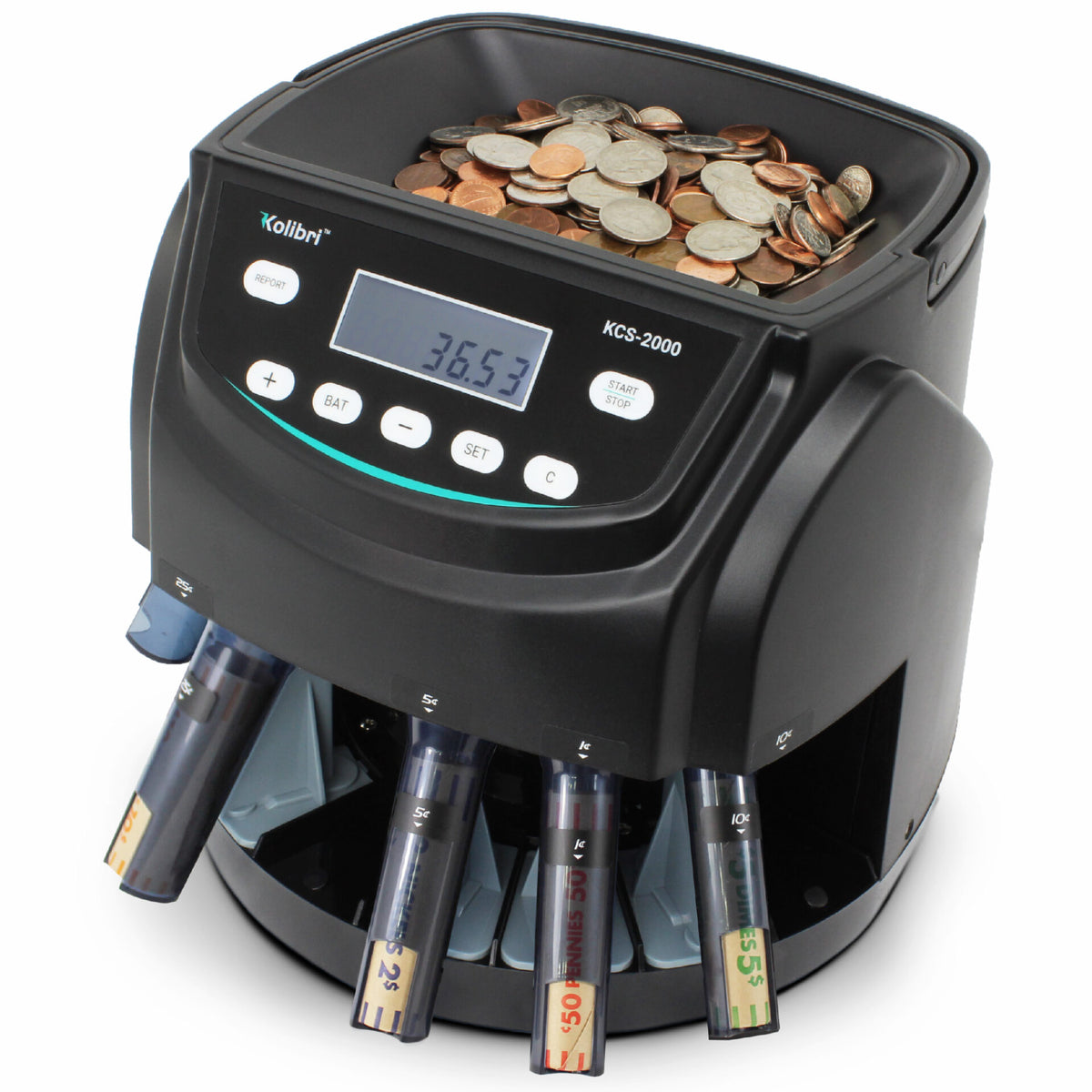 Simple Coin Counter Kolibri KCS-2000 Coin Counter - Coin Sorter 2000 Coins Hopper Capacity