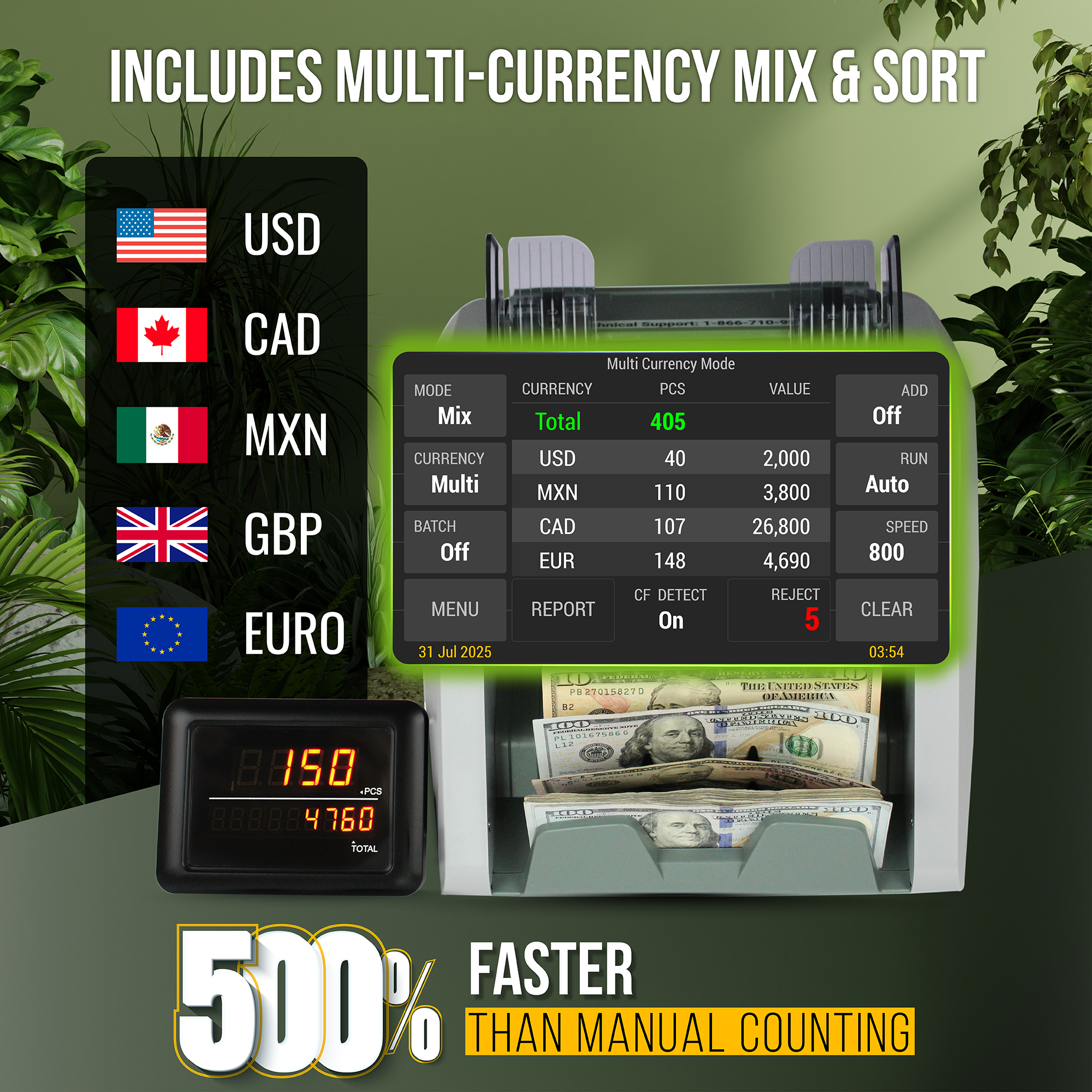 Kolibri Domino V2 Mixed Bill Counter