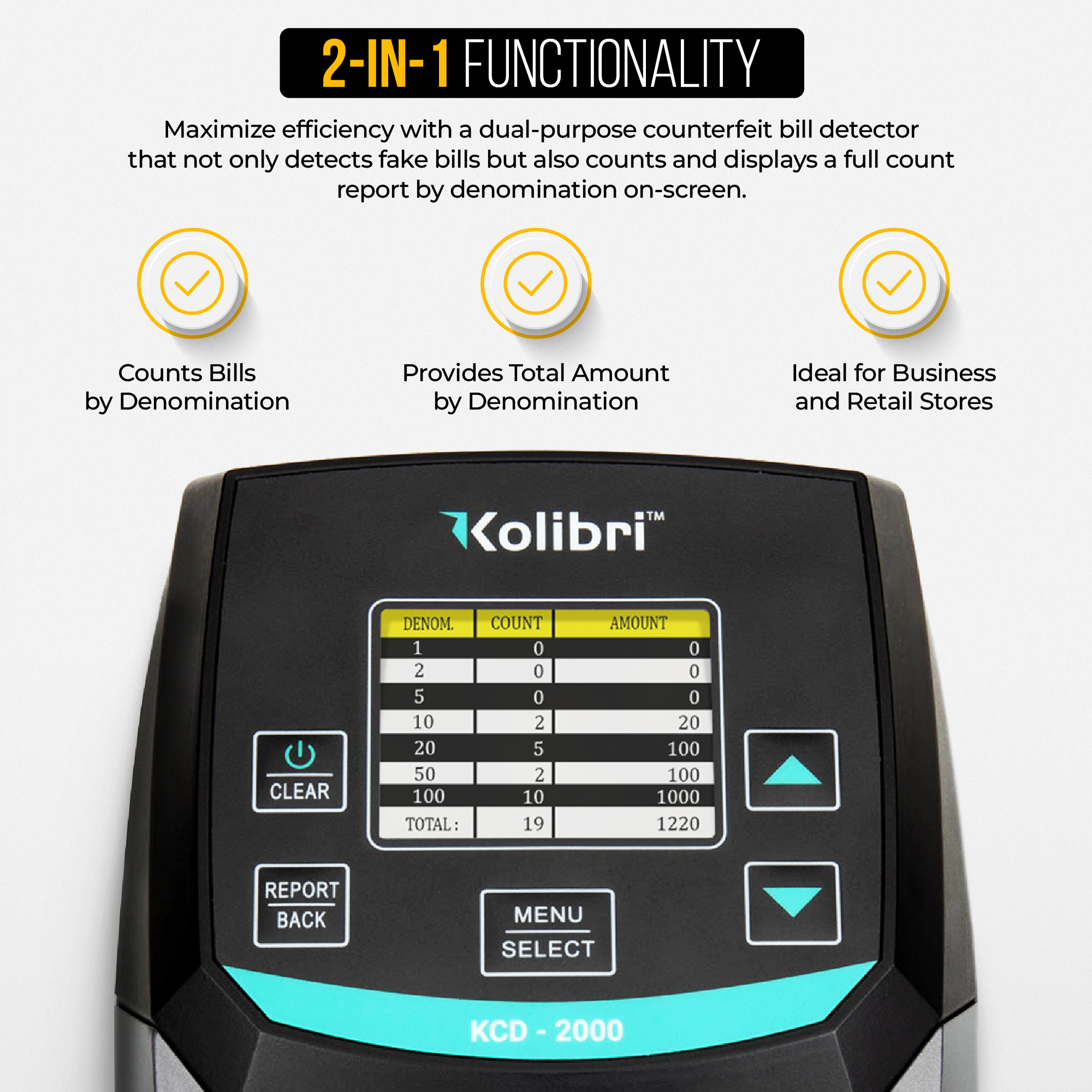 Kolibri KCD-2000 Counterfeit Detector